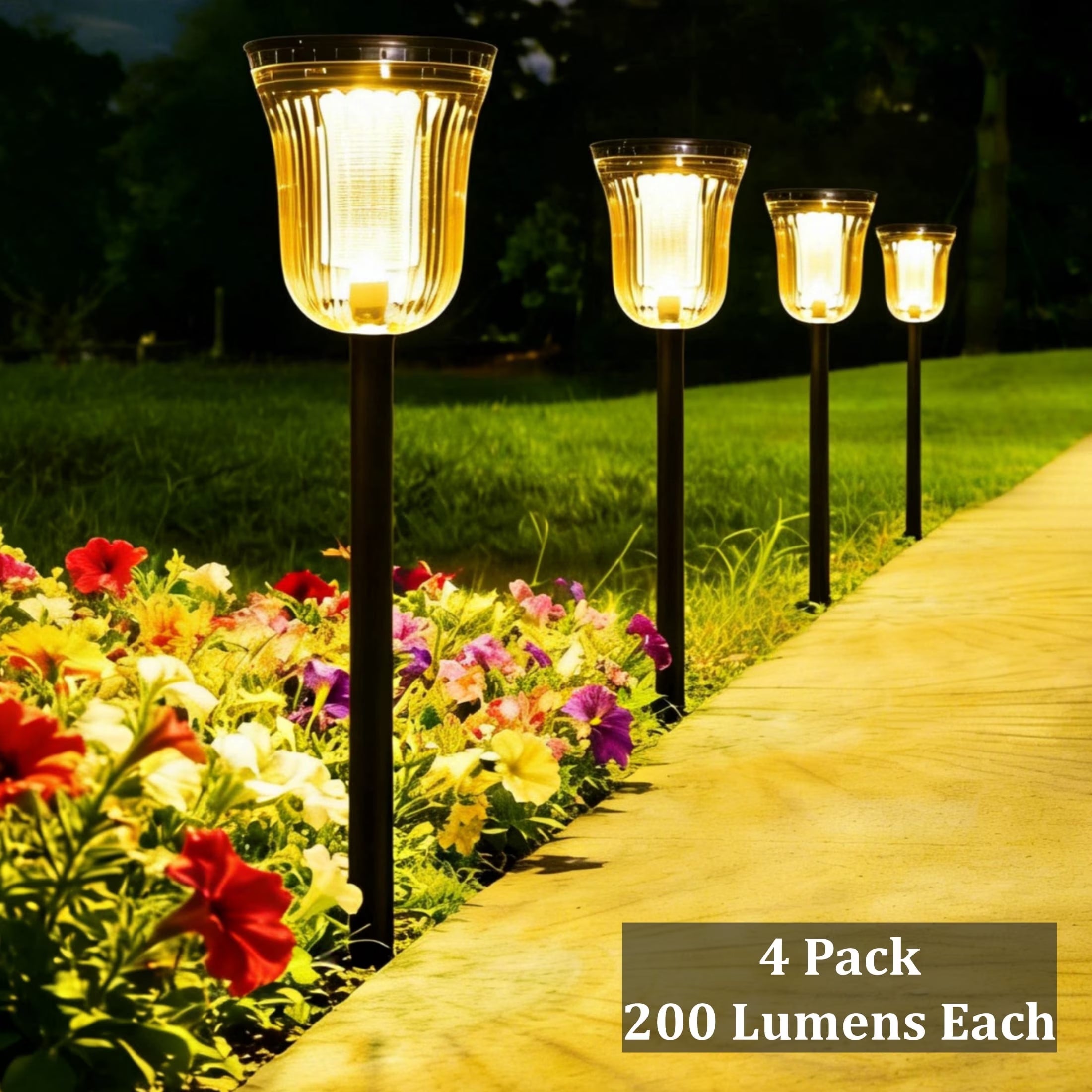 Bowl Solar Pathway Lights 4 Pack