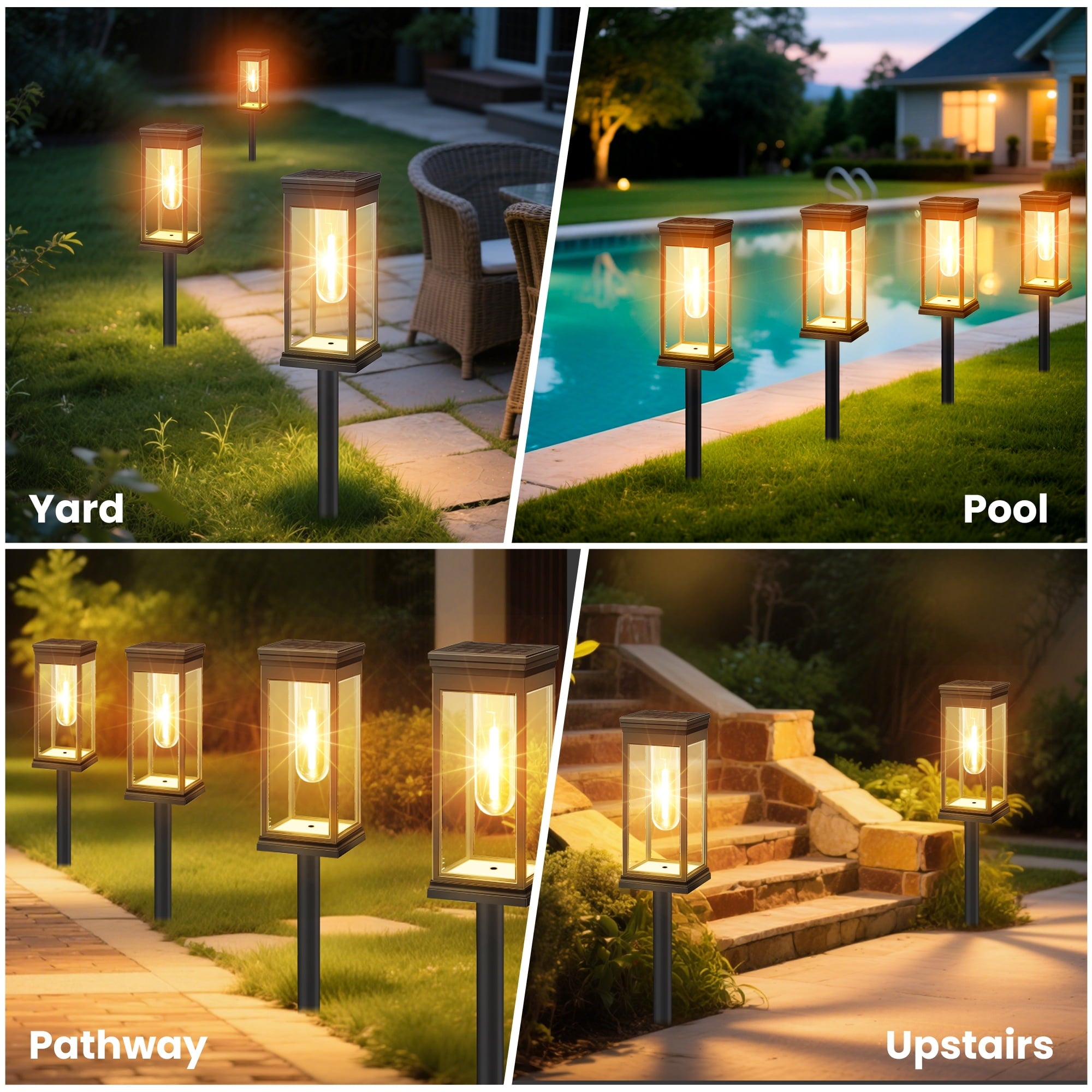 Square Solar Pathway Lights 6 Pack