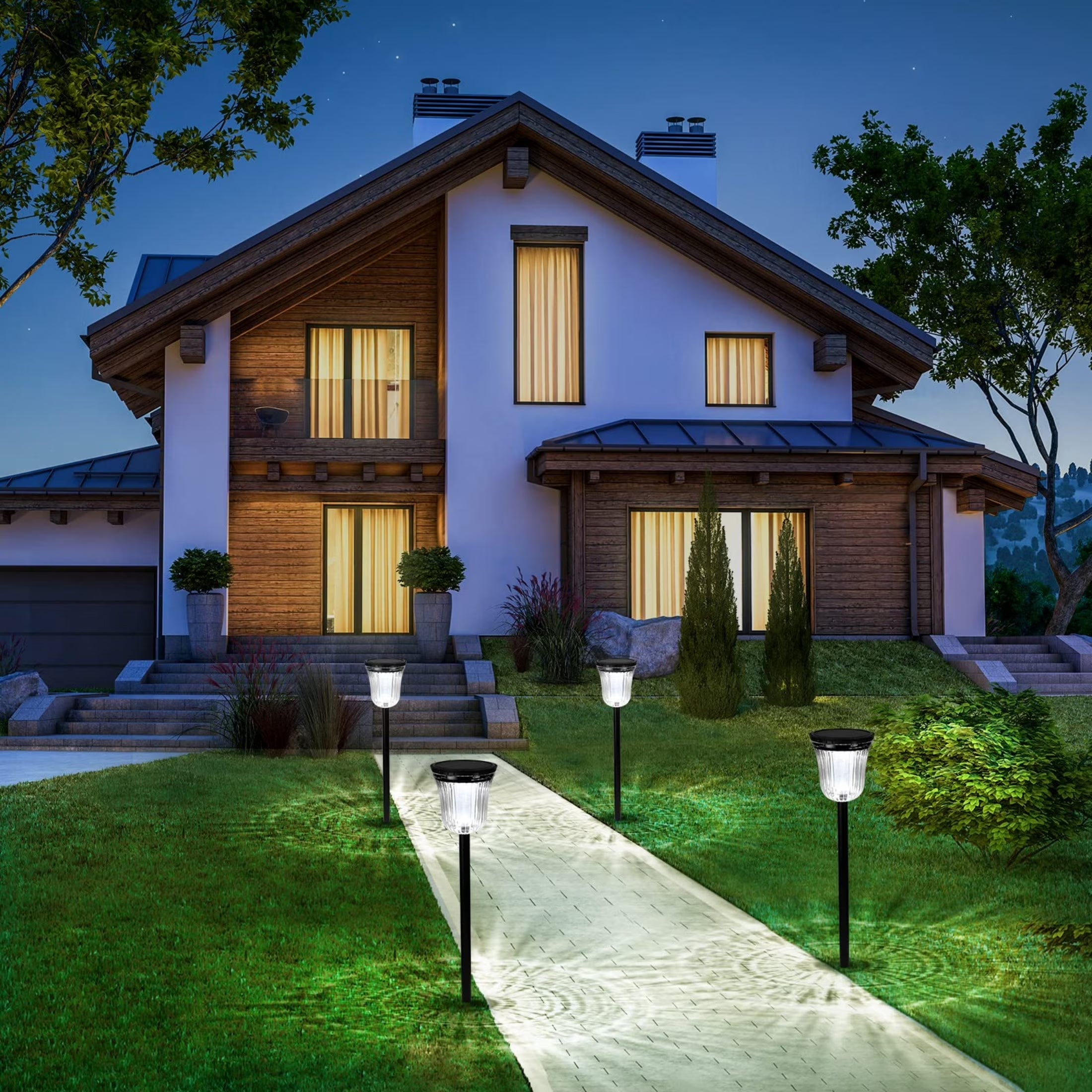 Bowl Solar Pathway Lights 4 Pack