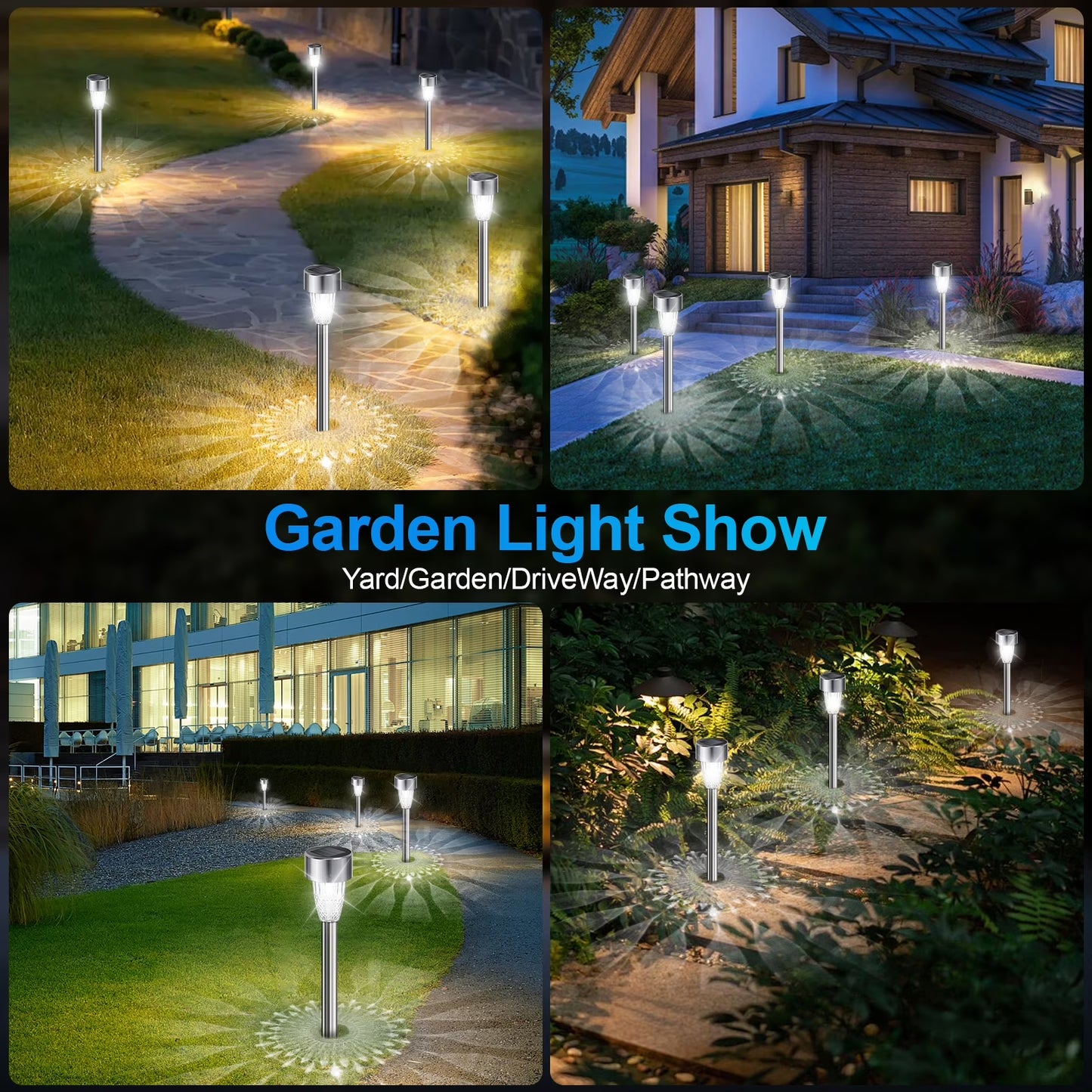 LED Solar Pathway Lights 12 Pack