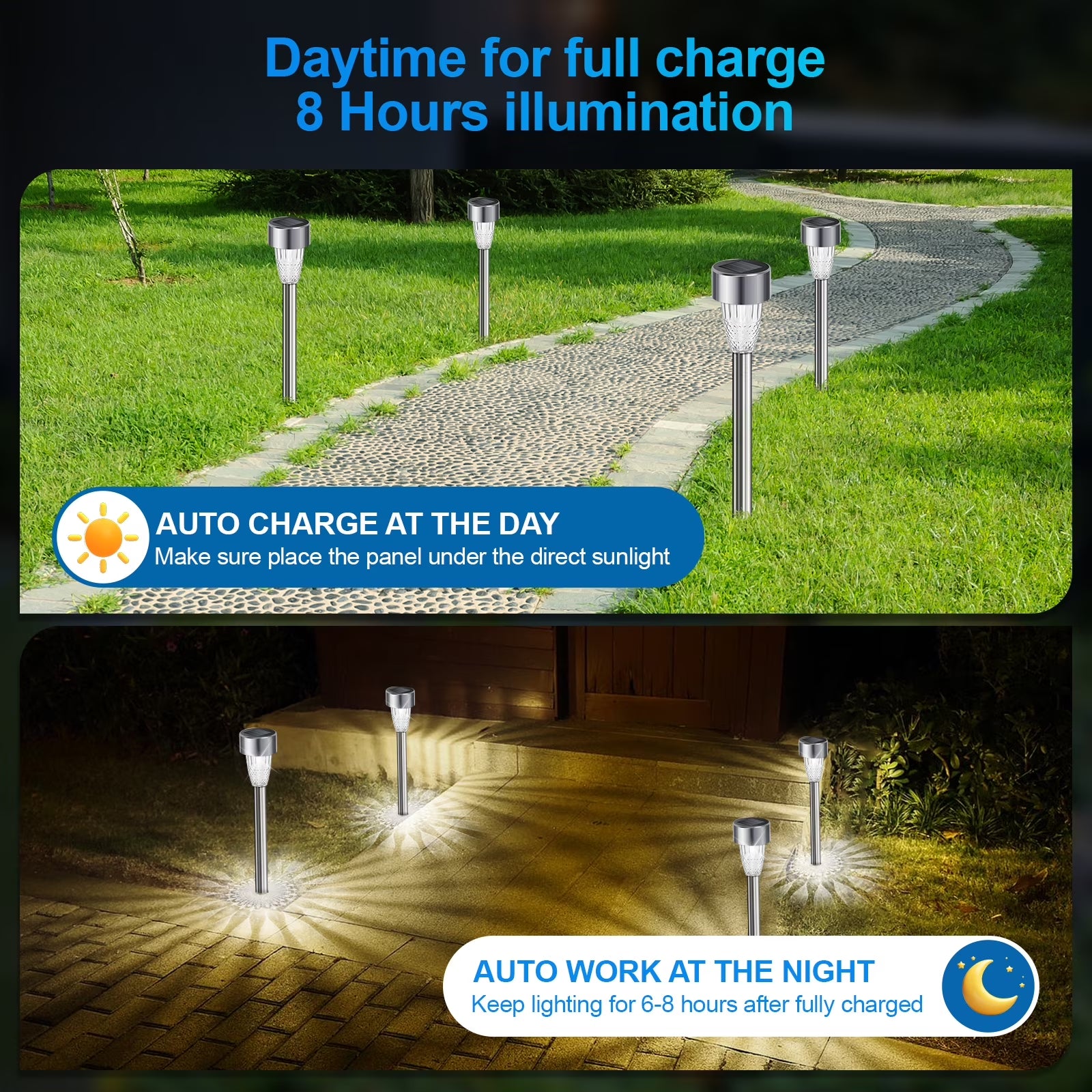 LED Solar Pathway Lights 12 Pack