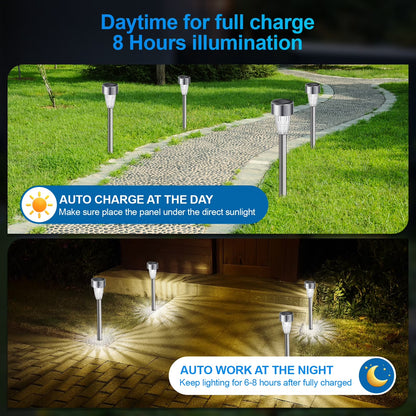 LED Solar Pathway Lights 12 Pack