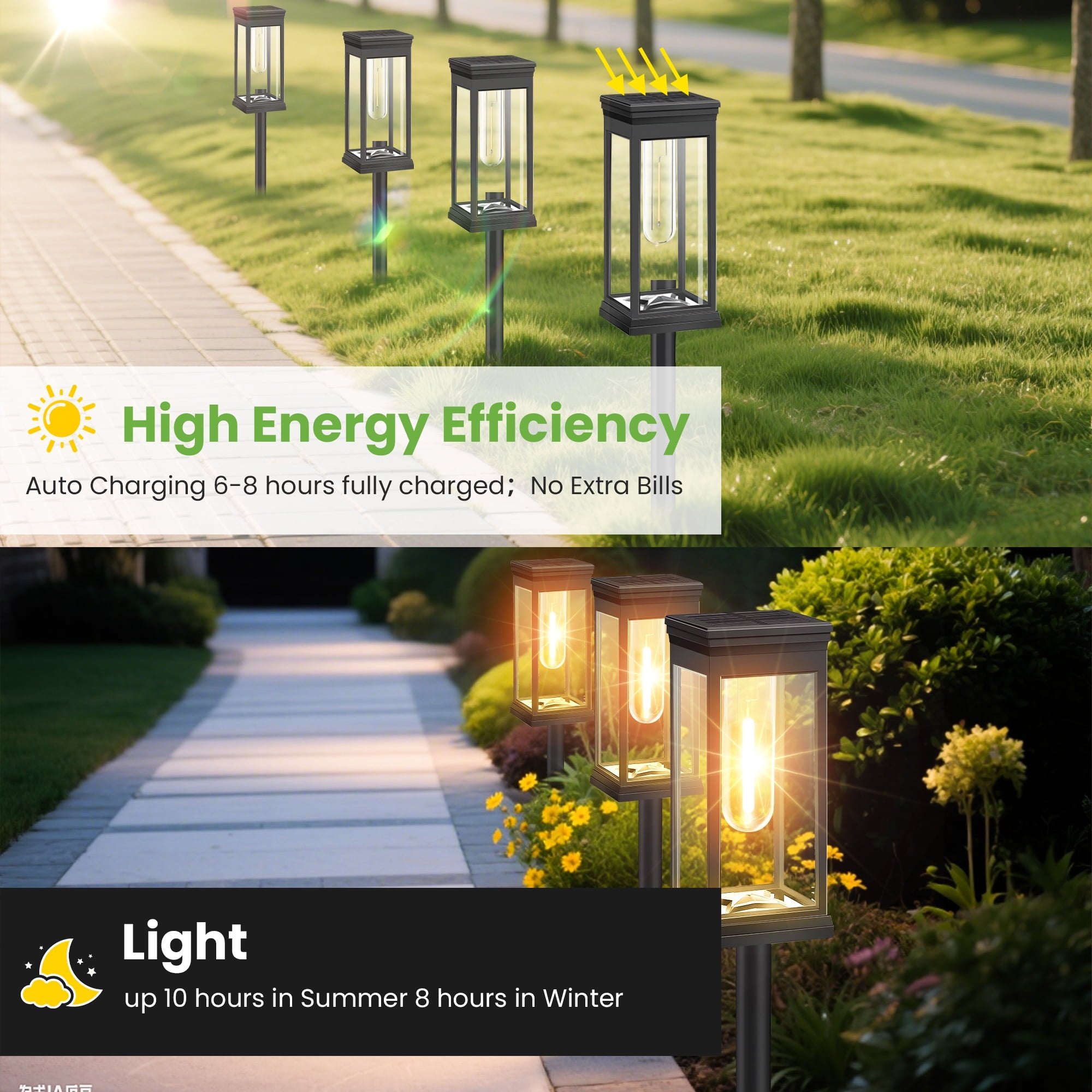 Square Solar Pathway Lights 6 Pack
